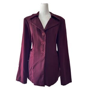 Vintage Y2K Steps of California Burgundy Single Breasted Blazer